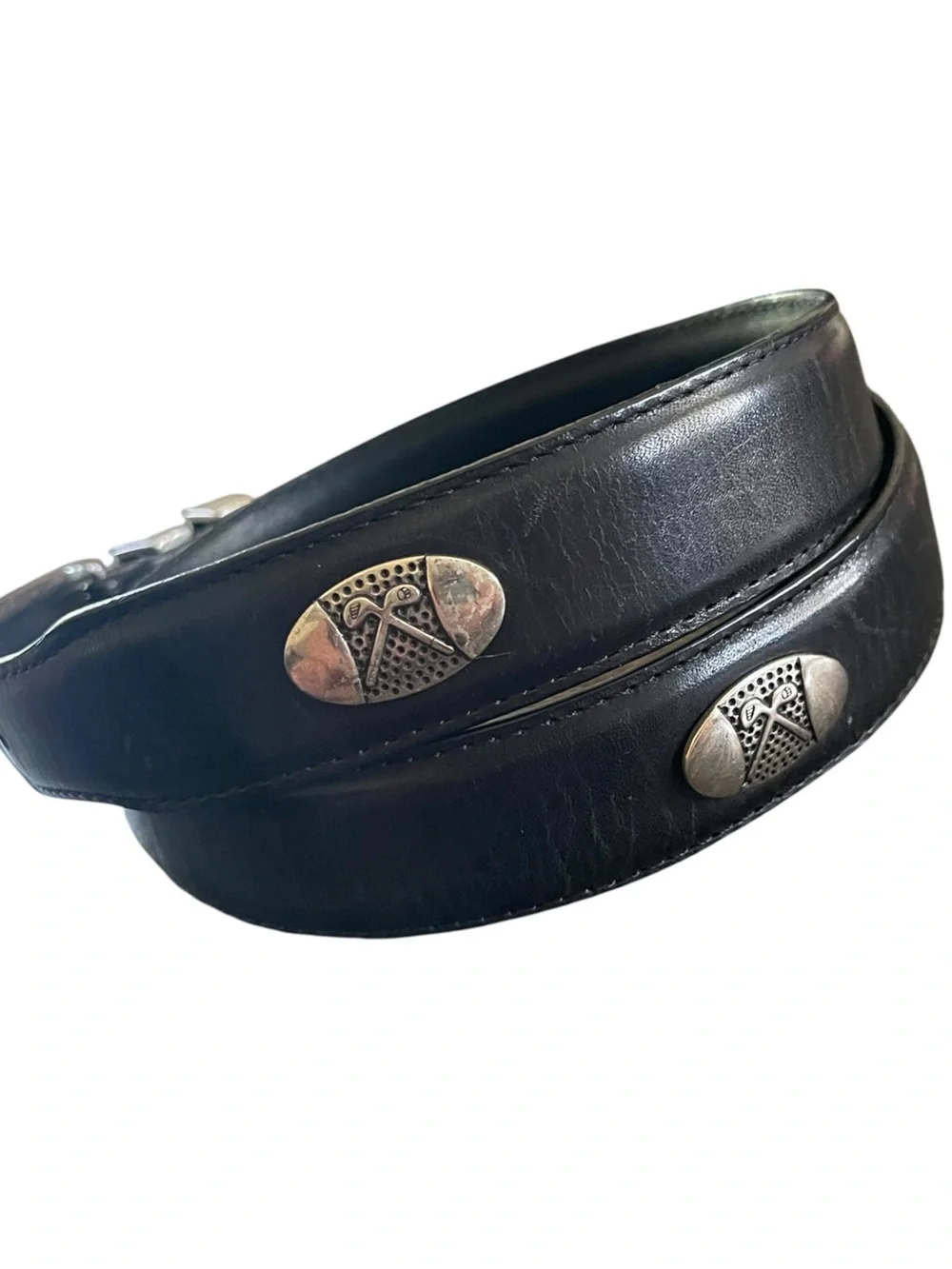 AML 3000 Men's Top Grain Black Leather Golf Club Belt Size 36